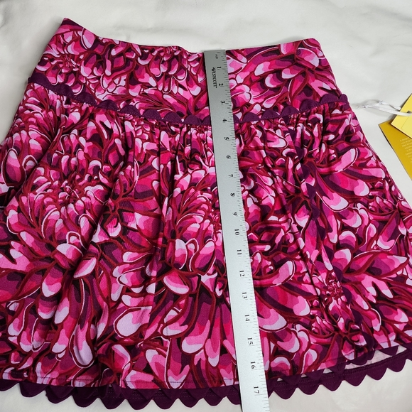Kika Vargas for Target Mini Skirt Pink / Purple Scalloped Hem Floral Size 2 NWT - Picture 7 of 12